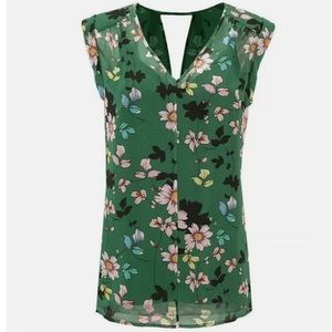 CAbi Shadow blouse w/ detachable cami ,size Large .Style  #3619.